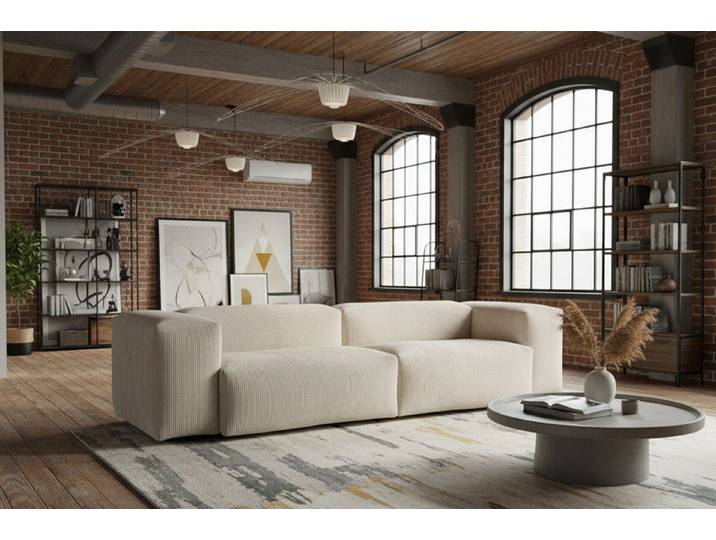 KAWOLA 4-Sitzer CELESTE Cord cremeweiß – Modernes Design, pure Gemütlichkeit, Großes Sofa mit Cordbezug – Bequem, stylisch, wohnlich elegant