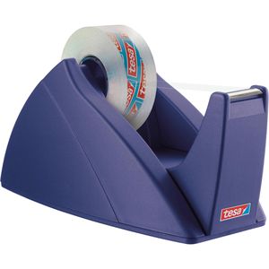 Tesa Klebebandabroller 57421 Easy Cut, blau, Tischabroller für Klebeband 19mm x 33m