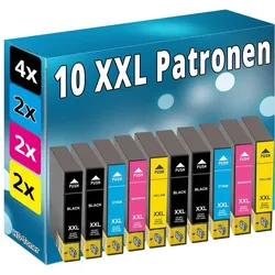 Druckfuxx, Druckerpatrone, 10x Tinte Patronen für Epson WorkForce WF 2830 DWF 2835 DWF 2850 DWF