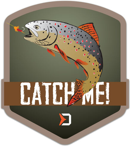 Autocollant Delphin CatchME! TRUITE 9x8cm Gray, Beige, Gold, Green 9x8cm