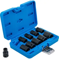 BGS Kraft-Steckschlüssel-Einsatz-Satz Sechskant Antrieb Innenvierkant 12,5 mm (1/2") SW 10 - 24 mm 10tlg. - 5205
