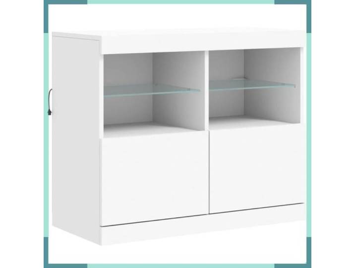 Buffet - 836658 - Blanc - 81x37x67 cm - LED intégrées