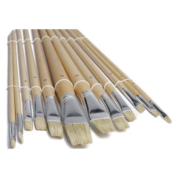 Winsor & Newton Kunstnerpenselst natur skaft 12stk (5700135618259)