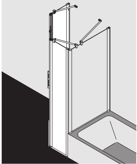 Kermi Pega Fünfeck-Duschkabine PEF4509018VPK 90x90x185cm, silber hochglanz, ESG klar Clean
