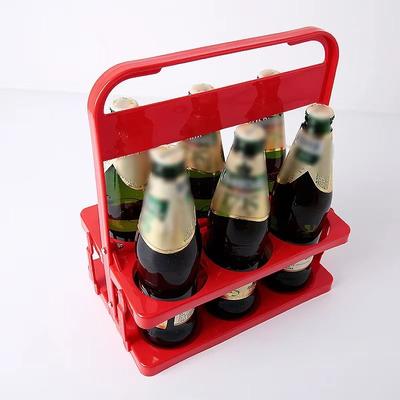 Inspired Finds Portable Foldable Beer & Beverage Rack Durable Cup Organizer And Bottle Holder For Parties & Travel red 6holes