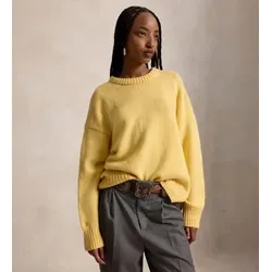 Polo Ralph Lauren für Damen. 211B17753001 Gelber Wollpullover mit Rundhalsausschnitt (XS), Lässig, Wolle, Langarm