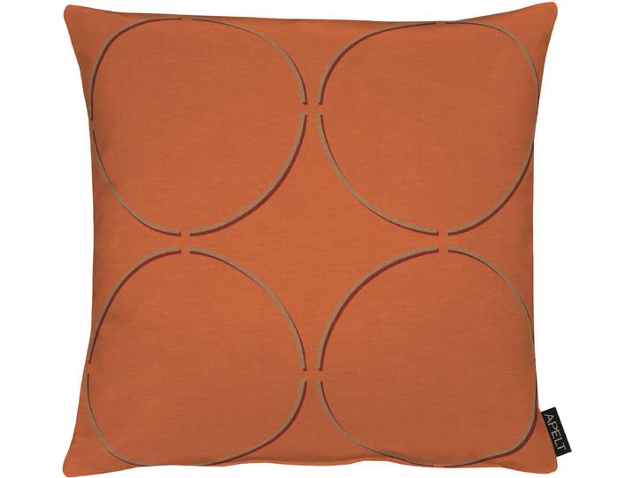 Dekokissen APELT Mezzo Gr. 1, orange (orange, kreise), B:48cm L:48cm, Polyester, Dekokissen_Sitzkissen_Kissenhüllen, Dekokissen, Kissenhülle mit Füllung, 1 Stück
