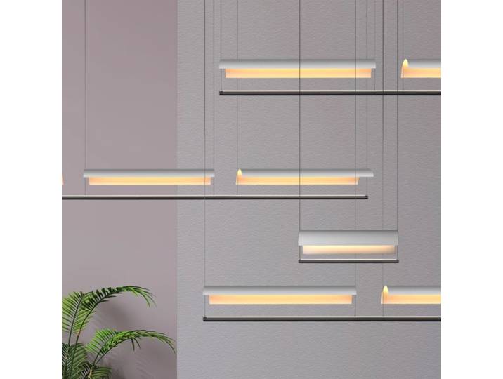 Lustre linéaire nordique pour restaurant scandinave, lumière minimaliste, bar, îlot de cuisine, villa, bureau, personnalité moderne