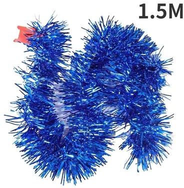 Uplifted Finds 1.8M Christmas Tinsel Ribbon Garland   Premium Star Ornamented PVC Hanging Decor For Home & Wedding Infrastructure b blue 2 Pcs