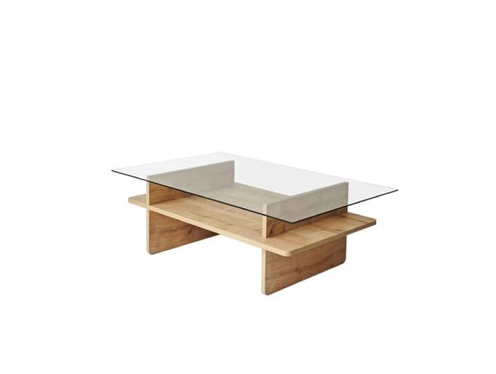 Hanah Home Modern Coffee Table, Sapphire & Transparent, 105 x 35 x 65 cm 100% Tempered Glass, 18mm Melamine Coated Particle Board Stylish & Functional Design