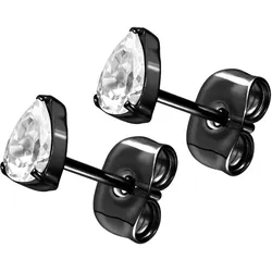 Titan Ohrstecker EINGEFASSTER KRISTALLTROPFEN