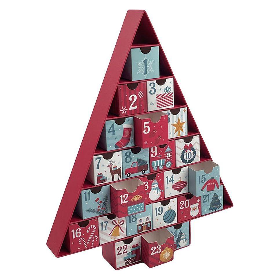 BigBuy Adventskalender 32,5 X 5 X 39 CM Rot Weihnachten Weihnachtsbaum (62782403)