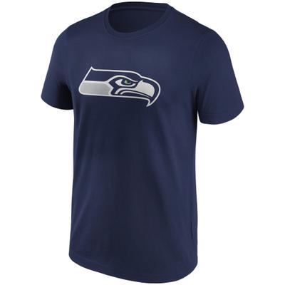 T-Shirt FANATICS "Fanatics T-Shirt Seattle Seahawks Primary Logo Graphic", Damen, Gr. S, blau, 100% Baumwolle, Shirts T-Shirt