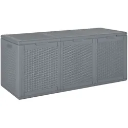 Helloshop26 - Gartenaufbewahrungsbox graues PP-Rattan 270 Liter