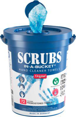 Handreinigungstücher SCRUBS® IN-A-BUCKET®, mit Orangenduft, blau, Nachfüll-Spendereimer mit 72 Stück Inhalt