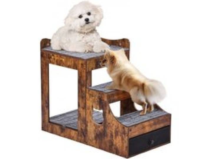 VEVOR Etagenbett für Haustiere mit abnehmbarer Treppe, Fenstersitz für Hunde/Katzen mit Stauraum, mehrstufiges Bett, Schlafcouch für Hunde, Sitzplattform für Haustiere, 830 x 450 x 675 mm (Braun)