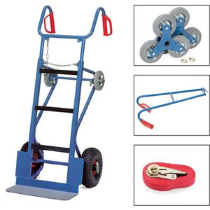 Fetra Sackkarre Gerätekarre 11050, Komplettset, Wechselräder, Tragkraft 400kg, Treppensteiger