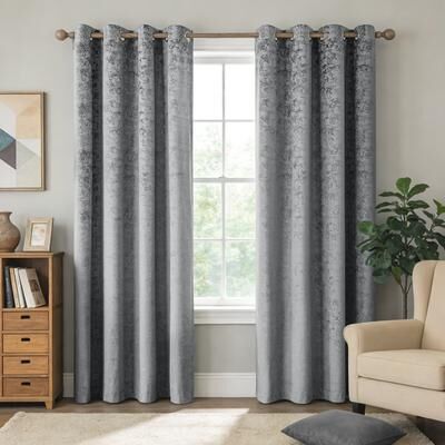 Awesome Home Fleece Textured Light Filtering Grommet Pair