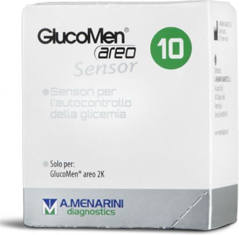 A MENARINI DIAGNOSTICS A. Menarini - GlucoMen Areo Sensor 10 Strisce - Dispositivo Medico per il Controllo della Glicemia
