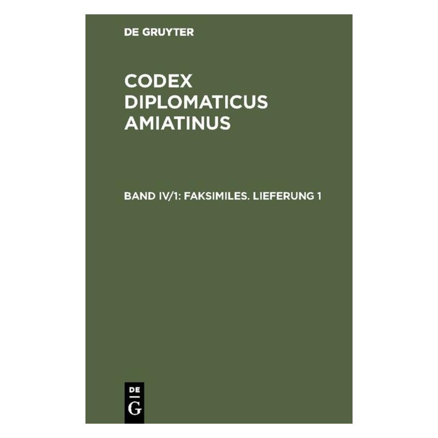 De Gruyter Faksimiles. Lieferung 1 (Deutsch, Hardcover, Wilhelm Kurze) (67825955)