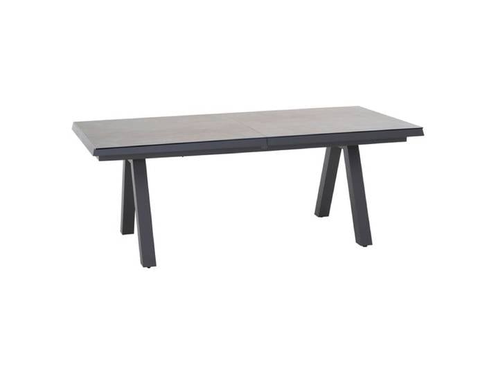 Siena Garden Tirana Ausziehtisch 200/260x100cm Aluminium/HPL Dunkelgrau Hellgrau
