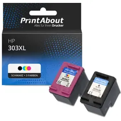 Druckerpatrone kompatibel mit HP 303XL (3YN10AE) - Schwarz + 3 Farben - Hohe Kapazität - Multipack
