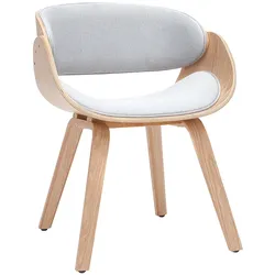 Design-Stuhl hellgrau und helles Holz BENT