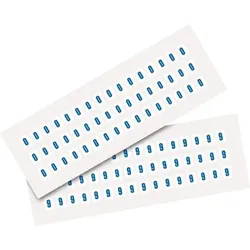 Aufkleber I Kombipackung Ziffer 0-9, weiß/blau, Folie, SH 8mm, 9,5x13mm, 96 je Ziffer/Packung