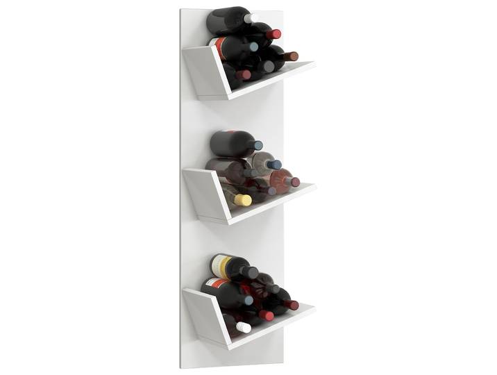 Wandregal VCM Holz Weinregal Wandregal Flaschen Wein Vinosi , weiß, B:33cm T:26cm, Regale, Wandregal