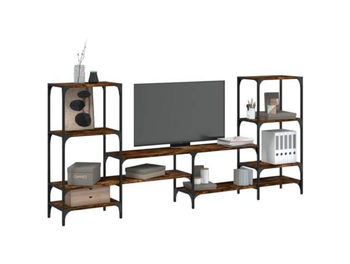 HEFZGDB TV-Schrank Räuchereiche 206,5x28,5x95 cm Holzwerkstoff mit Regal und Wandhalterung, robuster Fernsehschrank mit reichlich Stauraum für Wohnzimmer, Medienmöbel mit glatter