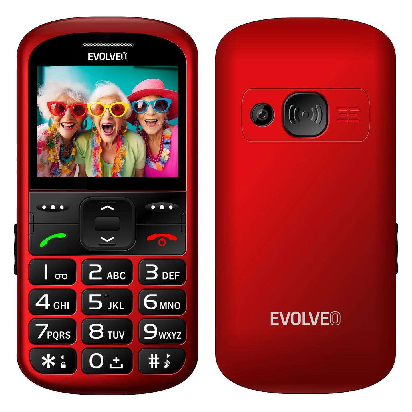 Evolveo EasyPhone XS, mobile phone for seniors, red (2.20") (2055159658818)