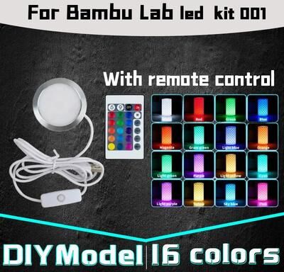 Inspired Living Bambu Lab LED Lamp Kit 001 RGB Adjustable USB Light Hardware For MakerWorld 3D Prints warm White
