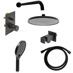SAT Evolution Duschsystem mit Unterputzspülkasten schwarz matt SATBSEVO215CSET1