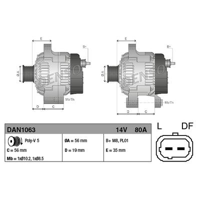 DENSO Generator DAN1063 für Peugeot