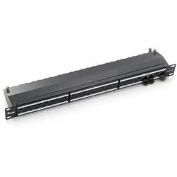 Equip 24-Port Premium Cat.6A Geschirmtes Patch Panel, Schwarz