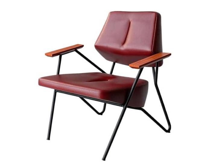 Sessel Gepolsterter Loungesessel Stuhl Cocktailsessel Ohrensessel Retro Polsterstuhl Lesesessel Einzelsofa for Wohnzimmer/Schlafzimmer/Empfangsbereich Dunkelbraun(Red)