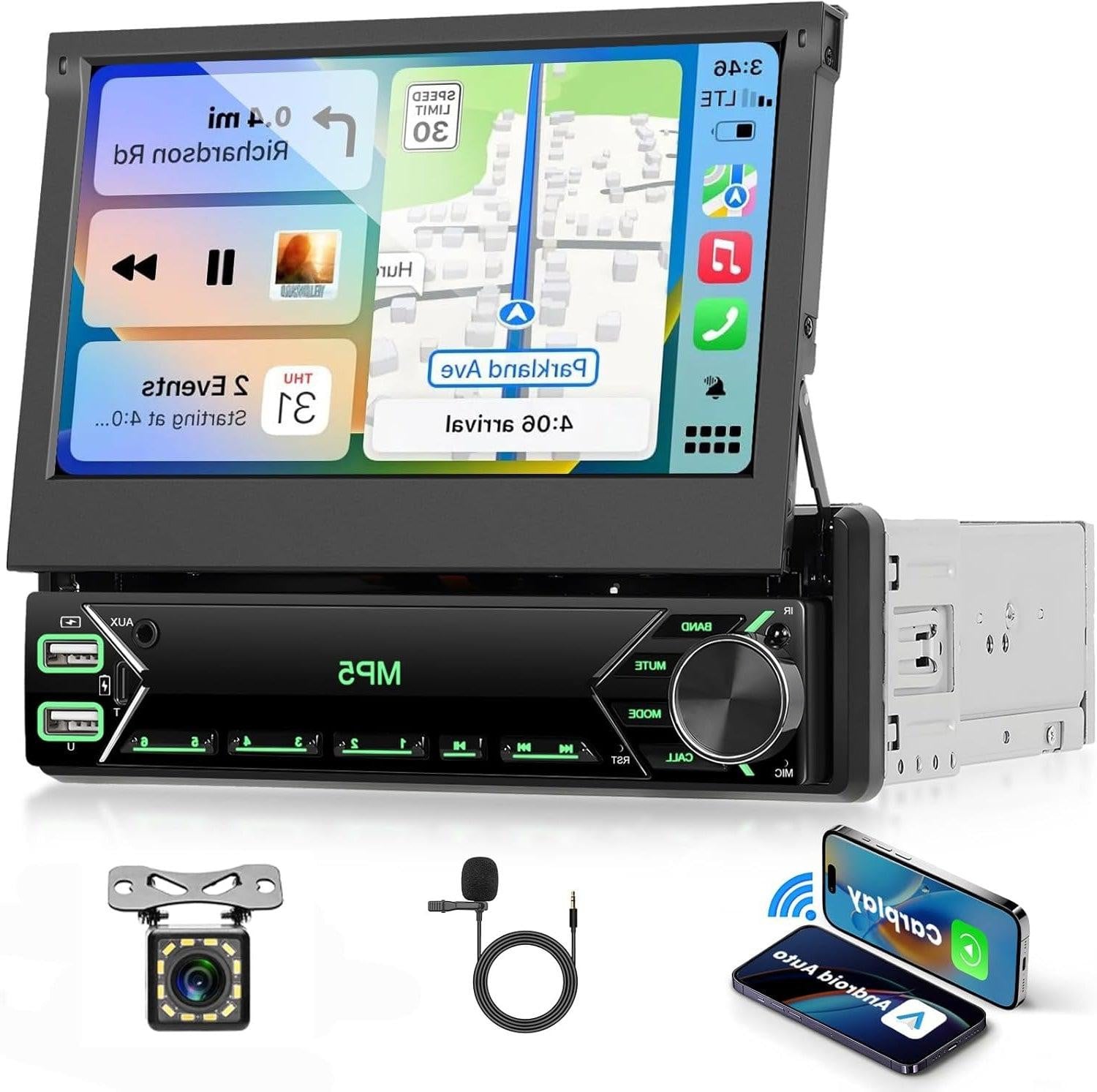 Selius 1-DIN Multimedia Autoradio met Touchscreen, Bluetooth en DAB+