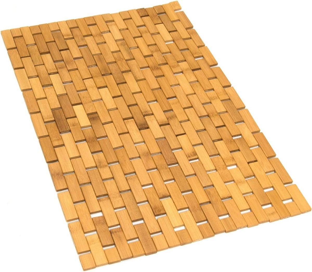 Natuurlijke bamboe badmat en houten deurmat voor keuken en badkamer
