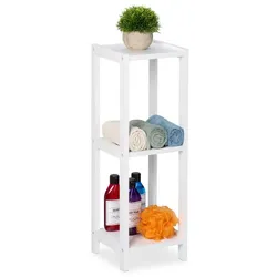 Relaxdays Kleines Standregal mit 3 Ablagen Weiß