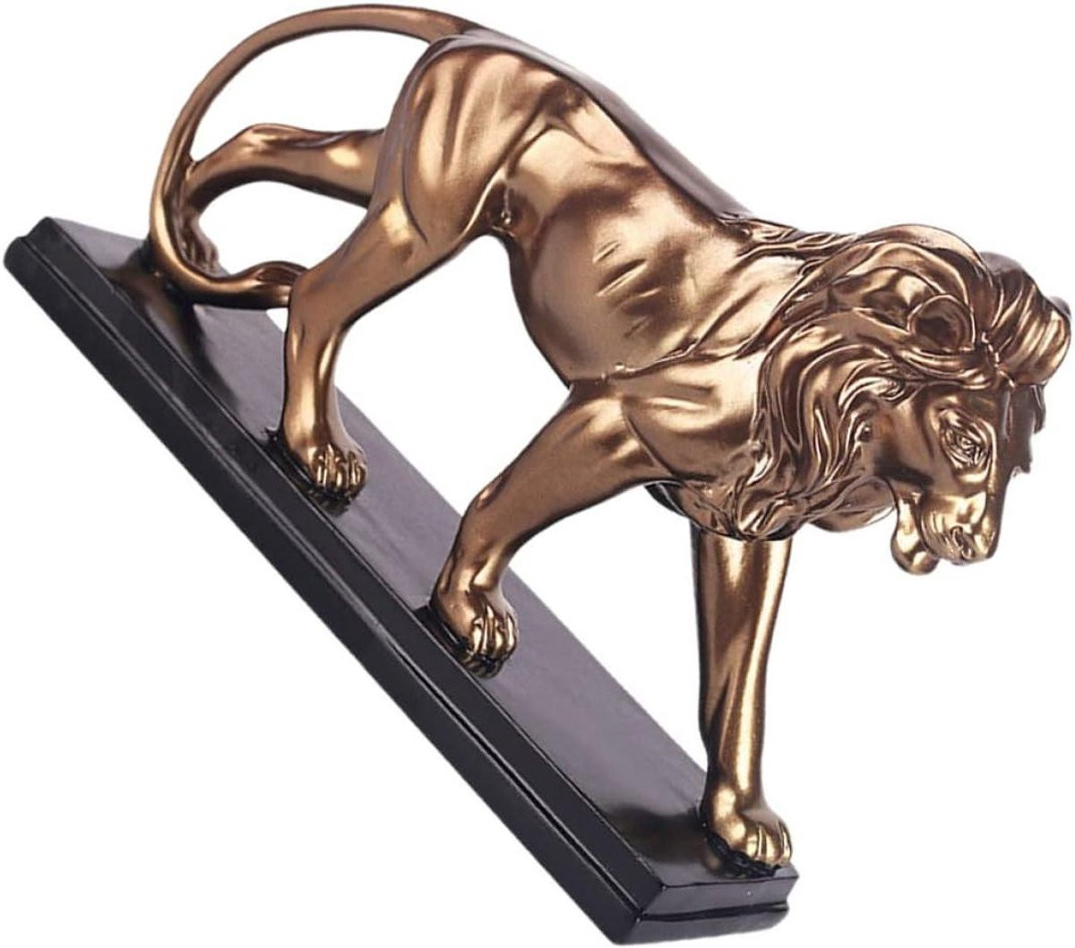 Leeuwen Beeldje Brons - Feng Shui Standbeeld voor Huisdecoratie - 29 x 18 cm