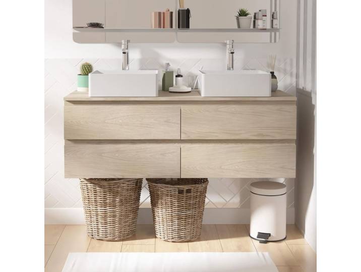 Ensemble meuble double vasque suspendu 120cm