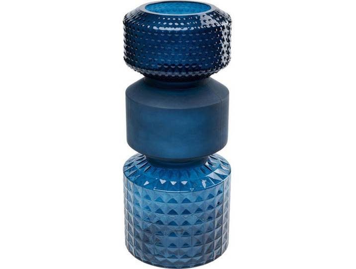 Vase, Blau, Glas, 18x42x18 cm, zum Stellen, Dekoration, Vasen, Glasvasen