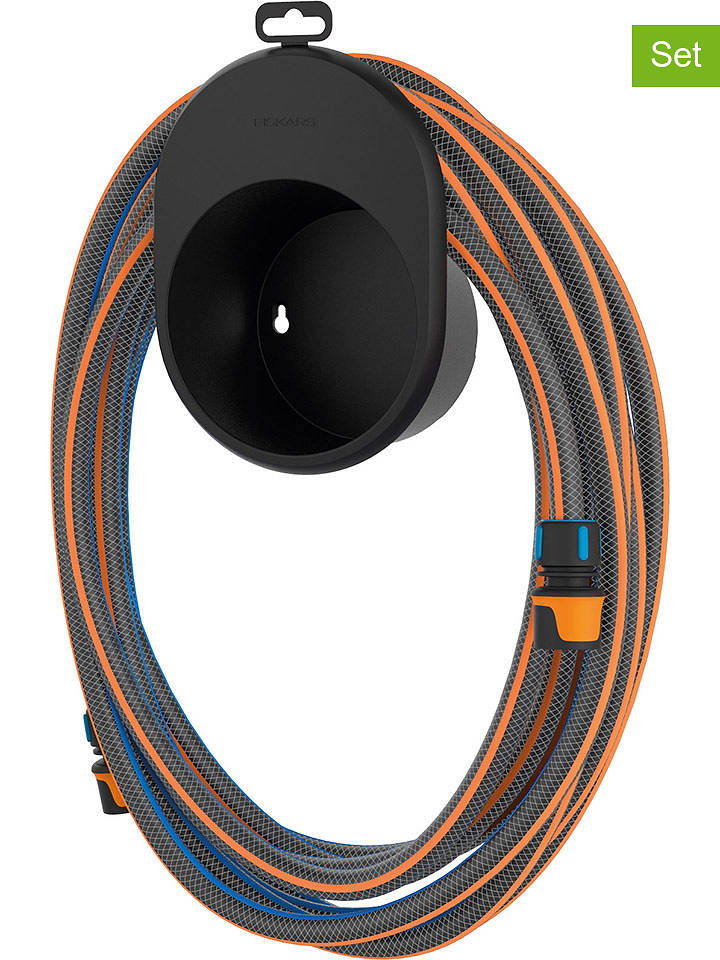 Fiskars 2tlg. Gartenschlauch-Set in Schwarz - onesize
