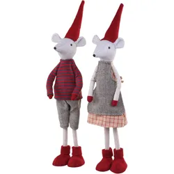 Chic Antique 2 Weihnachtsmäuse stehend, Noa & Noel H38cm, rot