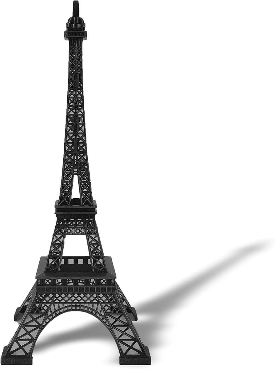 Eiffeltoren Standbeeld Decoratie - Zwart Metalen Ontwerp - Hoogte: 61 cm