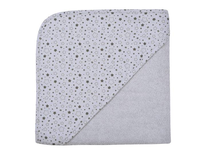 Kapuzenhandtuch WÖRNER Sterne hellgrau Kapuzenbadetuch 100/100 , grau (hellgrau), B:100cm L:100cm, Frottee, Frottier, Handtücher, Kapuzenhandtuch, obere Lage der Kapuze aus bedrucktem Single-Jersey