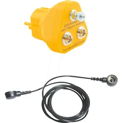 BERN 9 343 A - ESD Ableitkabel mit Erdungsstecker, 2x Druckknopf 10 mm, 1,8 m