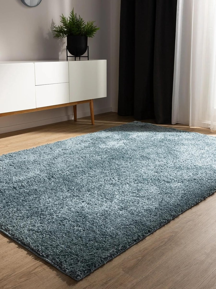 Benuta Basic Hoogpolig Vloerkleed Soho - Blauw - 60 x 120 cm