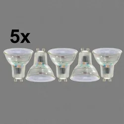 HWH LED SMD Lampe PAR16, 5er Set, 36°, GU10, 2700K, 4W, 345lm BLU-49242