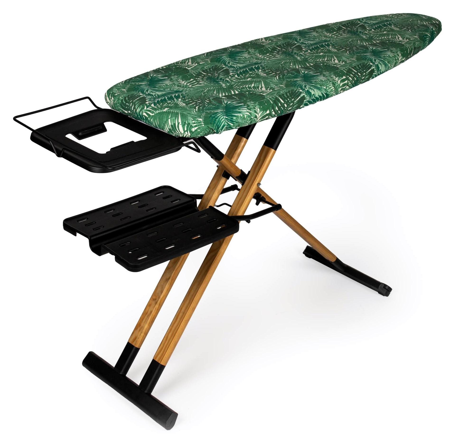 Bügelbrett 130x47 cm, höhenverstellbar, mit Rollen, Naturholz